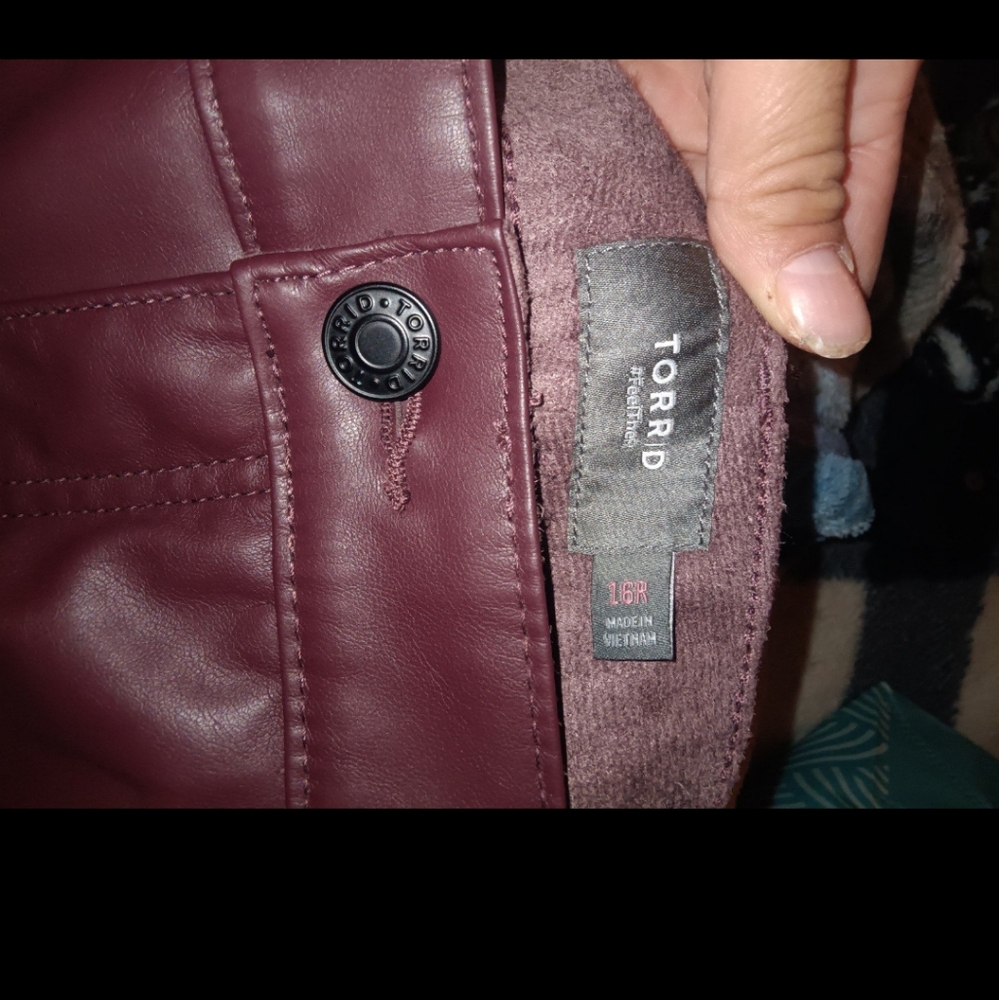 TORRID Faux Leather Mid Rise Pants - Picture 7 of 8